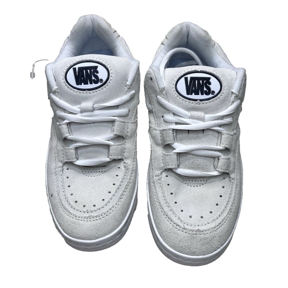 VANS Skate Women 9 Men 7.5 Ivory White Low Top Sneaker Shoes Skateboarding Suede